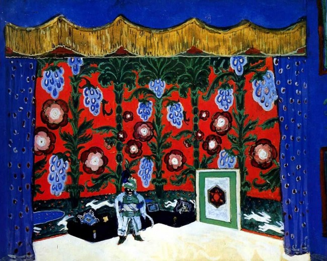 Сочинение по картине: Бенуа - "Комната Черномора. Эскиз декорации к «Петрушке» И.Стравинского"